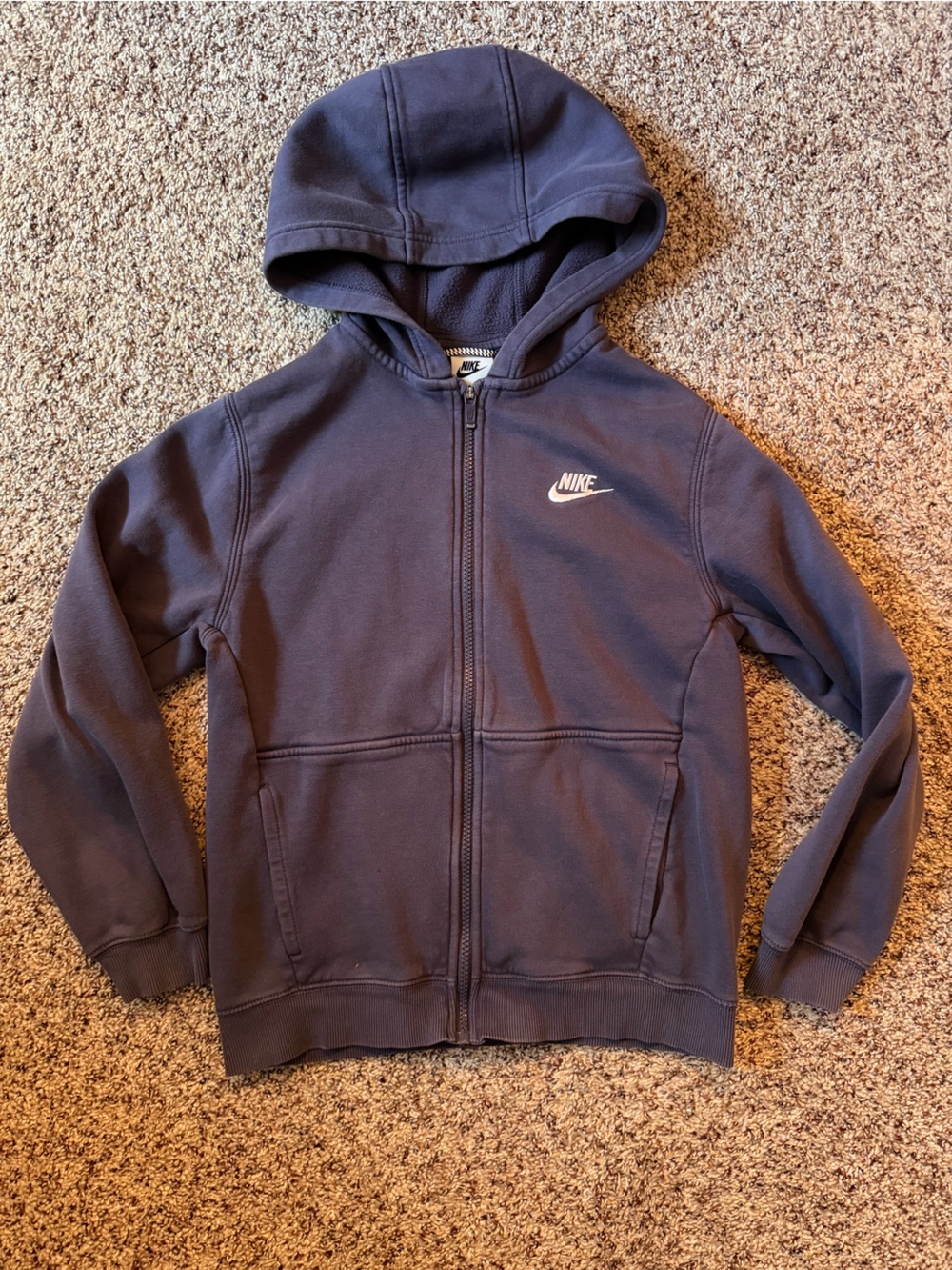 Nike Kids Purple Full-Zip Hoodie with Hood